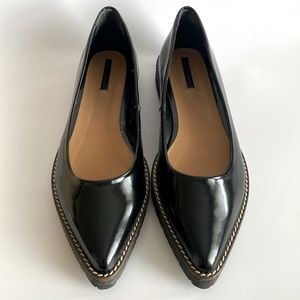 Zara Trafaluc black lug sole pointy flats, size 40 (size 9)